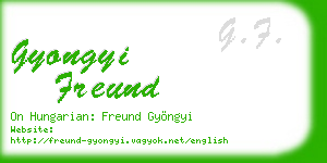 gyongyi freund business card