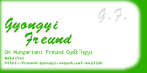 gyongyi freund business card